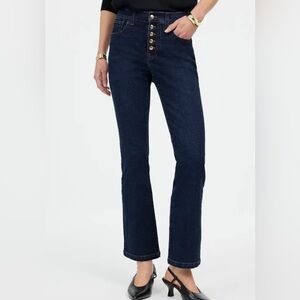 Madewell kick flare crop dark wash jeans